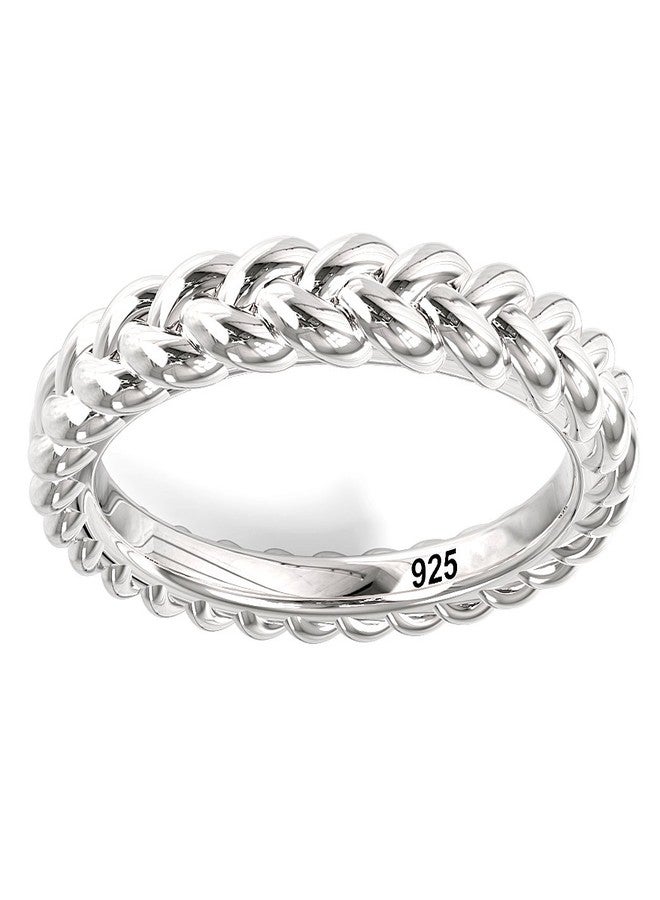 Metal Factory Sz 7 925 Sterling Silver Braid Style Stackable Eternity Ring - Image 2